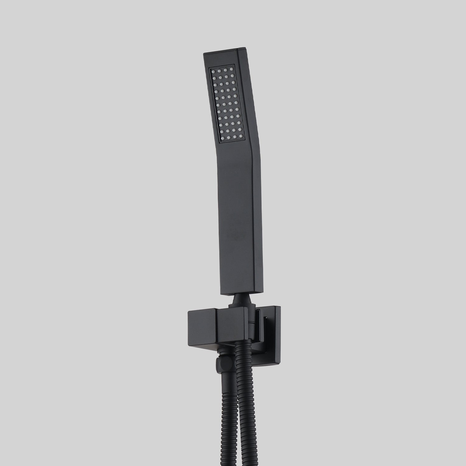 Ceiling Mounted Shower System Combo Set With Handheld And 10"Shower Head Matte Black Bathroom Brass