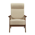 Modern Accent Chair 1Pc Light Brown High Back Chair Cushion Seat And Back Walnut Finish Solid Wood Living Room Furniture Light Brown Primary Living Space Modern,Traditional Rubberwood Solid Wood