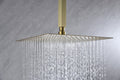 Rain Shower Head High Pressure Rainfall Showerhead Water Saving Brushed Gold Bathroom Stainless Steel