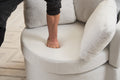 029 Teddy Fabric Swivel And Storage Chair With Back Cushion For Living Room,Ivory Ivory Primary Living Space Modern Foam Teddy