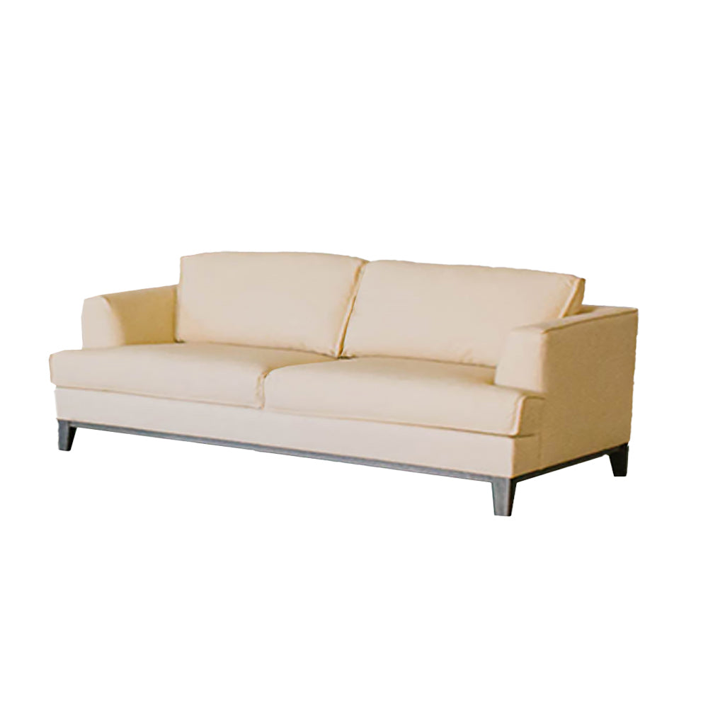 Aspen Cream Top Grain Leather Sofa Cream Wood Leather 3 Seat