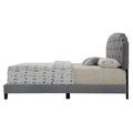 Grey Upholstered Queen Bed Box Spring Required Queen Grey Wood Bedroom Panel Fabric