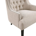 Modern Traditional Accent Chair Chenille Upholstery Button Tufted Solid Wood 1Pc Living Room Furniture Beige Multi Primary Living Space Modern,Traditional Solid Wood