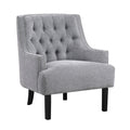 Modern Traditional Accent Chair Gray Chenille Upholstery Button Tufted Solid Wood 1Pc Living Room Furniture Gray Primary Living Space Modern,Traditional Solid Wood