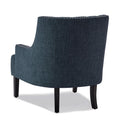 Modern Traditional Accent Chair Button Tufted Bluetextured Fabric Upholstery Solid Wood 1Pc Living Room Furniture Indigo Primary Living Space Modern,Traditional Solid Wood