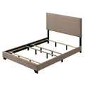 Beige Queen Panel Bed With Trim Box Spring Required Queen Beige Wood Bedroom Panel Wood Fabric