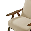 Modern Accent Chair 1Pc Light Brown High Back Chair Cushion Seat And Back Walnut Finish Solid Wood Living Room Furniture Light Brown Primary Living Space Modern,Traditional Rubberwood Solid Wood