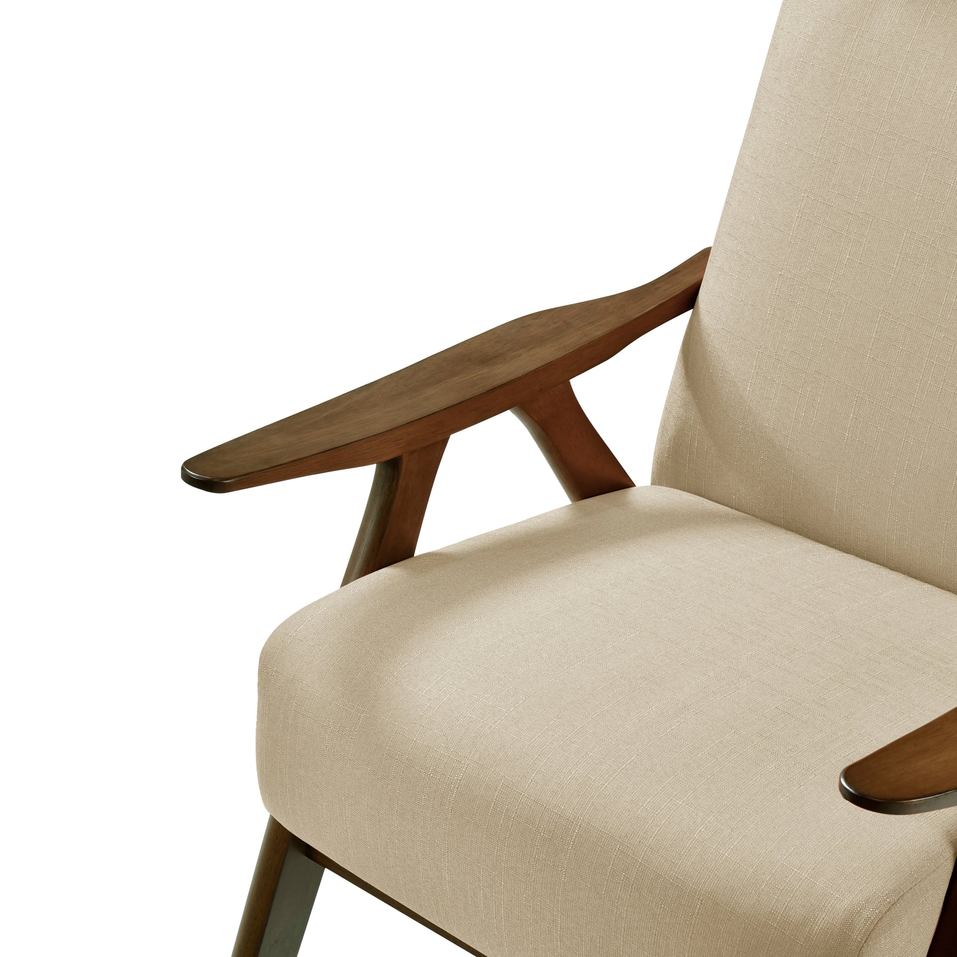 Modern Accent Chair 1Pc Light Brown High Back Chair Cushion Seat And Back Walnut Finish Solid Wood Living Room Furniture Light Brown Primary Living Space Modern,Traditional Rubberwood Solid Wood