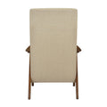 Modern Accent Chair 1Pc Light Brown High Back Chair Cushion Seat And Back Walnut Finish Solid Wood Living Room Furniture Light Brown Primary Living Space Modern,Traditional Rubberwood Solid Wood