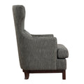 Button Tufted Wing Back Accent Chair 1Pc Gray Fabric Upholstered Pillow Solid Wood Traditional Living Room Furniture Brown Gray Primary Living Space Luxury,Traditional Solid Wood