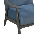 Casual Transitional Accent Chair 1Pc Blue Fabric Upholstery Dark Gray Frame Solid Wood Living Room Furniture Blue Casual,Transitional Solid Wood