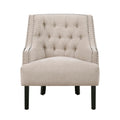 Modern Traditional Accent Chair Chenille Upholstery Button Tufted Solid Wood 1Pc Living Room Furniture Beige Multi Primary Living Space Modern,Traditional Solid Wood