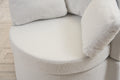 029 Teddy Fabric Swivel And Storage Chair With Back Cushion For Living Room,Ivory Ivory Primary Living Space Modern Foam Teddy