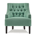 Modern Traditional Accent Chair Button Tufted Teal Textured Fabric Upholstery Solid Wood 1Pc Living Room Furniture Teal Primary Living Space Modern,Traditional Solid Wood