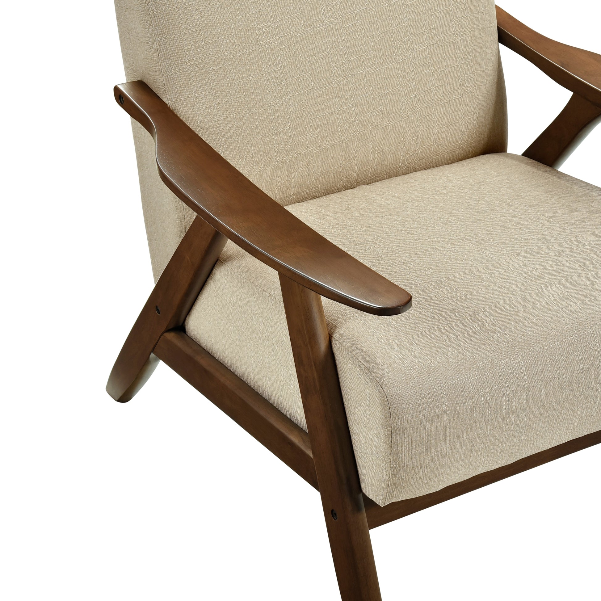 Modern Accent Chair 1Pc Light Brown High Back Chair Cushion Seat And Back Walnut Finish Solid Wood Living Room Furniture Light Brown Primary Living Space Modern,Traditional Rubberwood Solid Wood