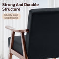 Mid Century Modern Chair, Living Room Chair With Solid Wood Frame, Accent Chair Extra Thick Backrest, Wingback Chair For Bedroom, Reading Room, Living Room, Lounge Chair Indoor Black Primary Living Space Mid Century Modern Foam Velvet