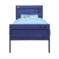 Blue Twin Platform Bed Box Spring Not Required Twin Blue Iron Bedroom Bed Frame Metal