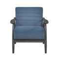 Casual Transitional Accent Chair 1Pc Blue Fabric Upholstery Dark Gray Frame Solid Wood Living Room Furniture Blue Casual,Transitional Solid Wood