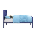 Blue Twin Platform Bed Box Spring Not Required Twin Blue Iron Bedroom Bed Frame Metal