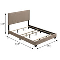 Beige Queen Panel Bed With Trim Box Spring Required Queen Beige Wood Bedroom Panel Wood Fabric