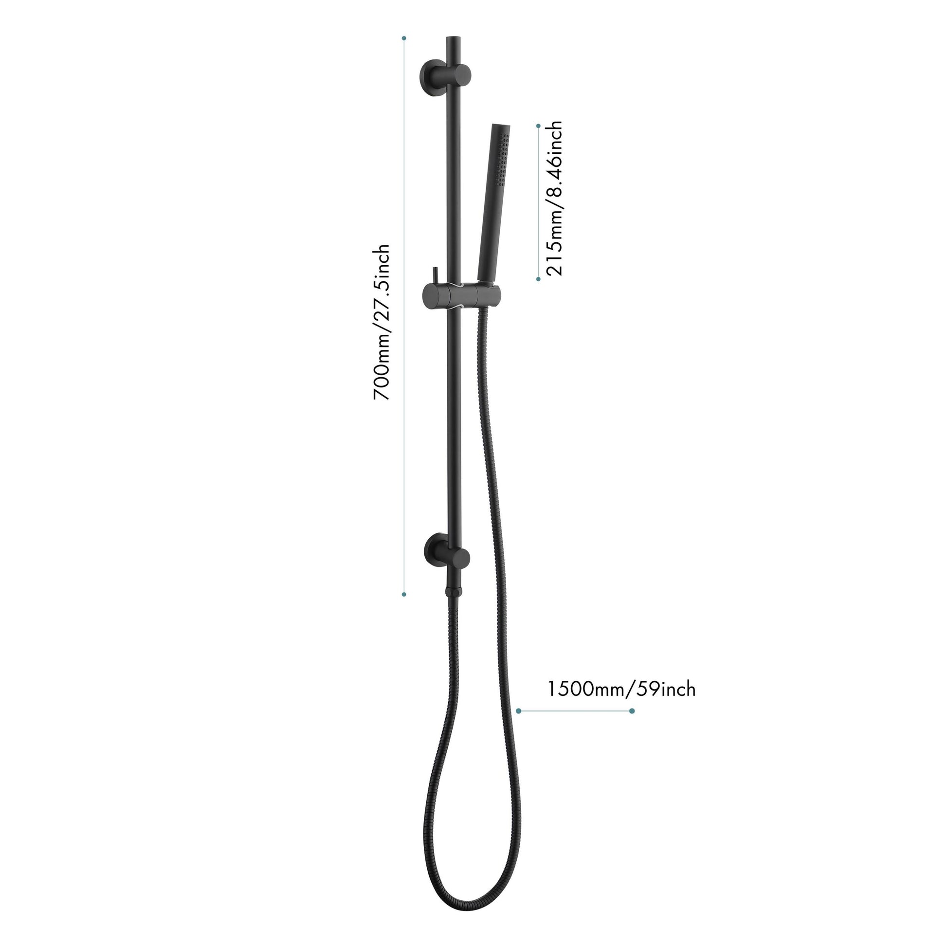 Eco Performance Handheld Shower With 28 Inch Slide Bar And 59 Inch Hose Matte Black Stainless Steel