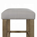 Grey And Oak Counter Height Stools Set Of 2 Cushion Solid Grey Brown Dining Room Foam Rectangular Transitional Bar Stools Set Of 2 Wood
