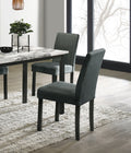 Charcoal Finish Wool Fabric Chairs Faux Marble Top Table 5Pc Dining Set Kitchen Dinette Cushions Upholstered 4X Chairs Dining Room Upholstered Chair Wood Charcoal Solid Back Seats 4 Wood Dining Room Contemporary,Modern,Transitional 4 Leg Rectangular Mdf