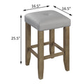 Grey And Oak Counter Height Stools Set Of 2 Cushion Solid Grey Brown Dining Room Foam Rectangular Transitional Bar Stools Set Of 2 Wood