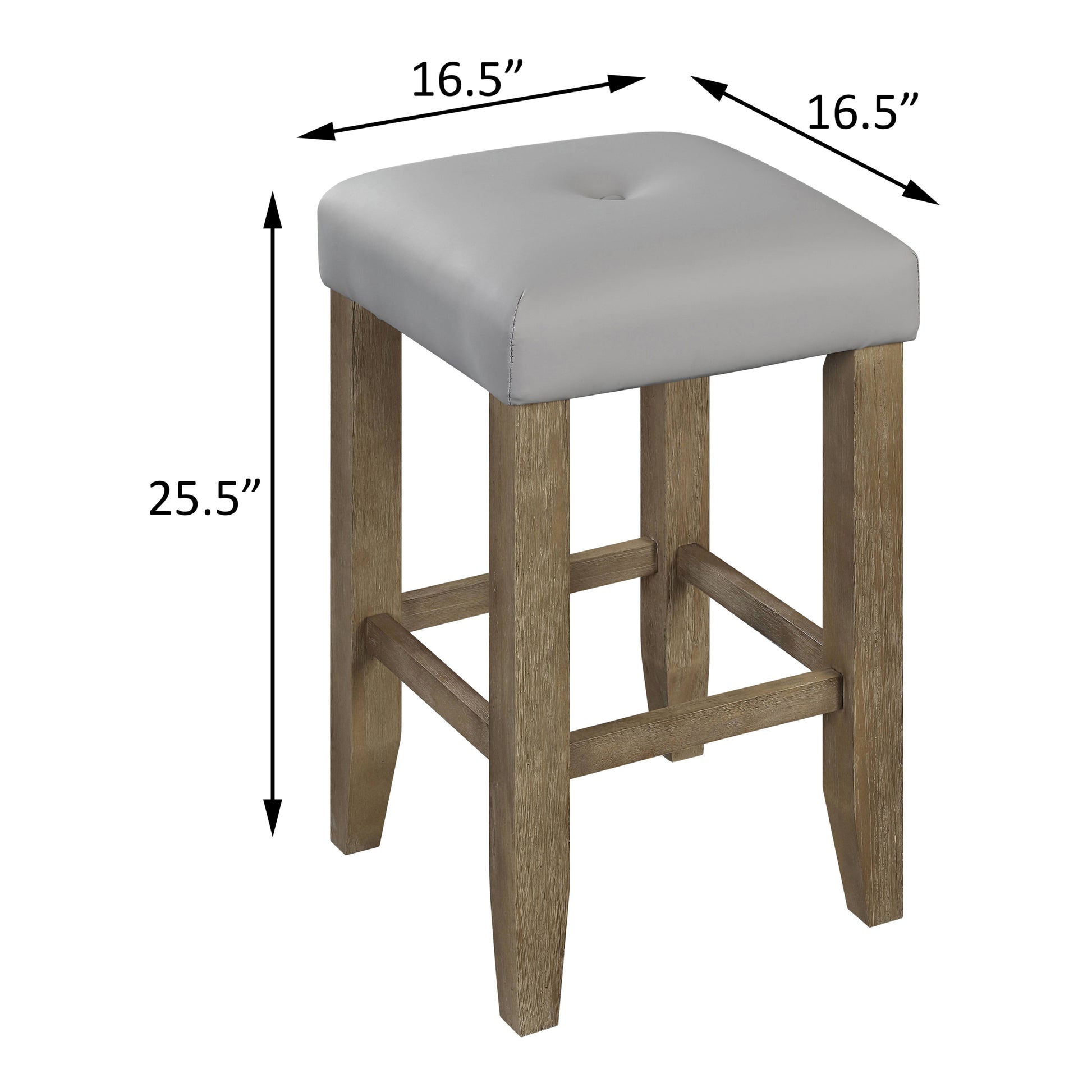 Grey And Oak Counter Height Stools Set Of 2 Cushion Solid Grey Brown Dining Room Foam Rectangular Transitional Bar Stools Set Of 2 Wood