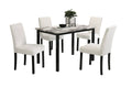 White Color Wool Fabric Chairs Faux Marble Top Table 5Pc Dining Set Kitchen Dinette Cushions Upholstered 4X Chairs Dining Room Upholstered Chair Wood White Solid Back Seats 4 Wood Dining Room Contemporary,Modern,Transitional 4 Leg Rectangular Mdf Dining