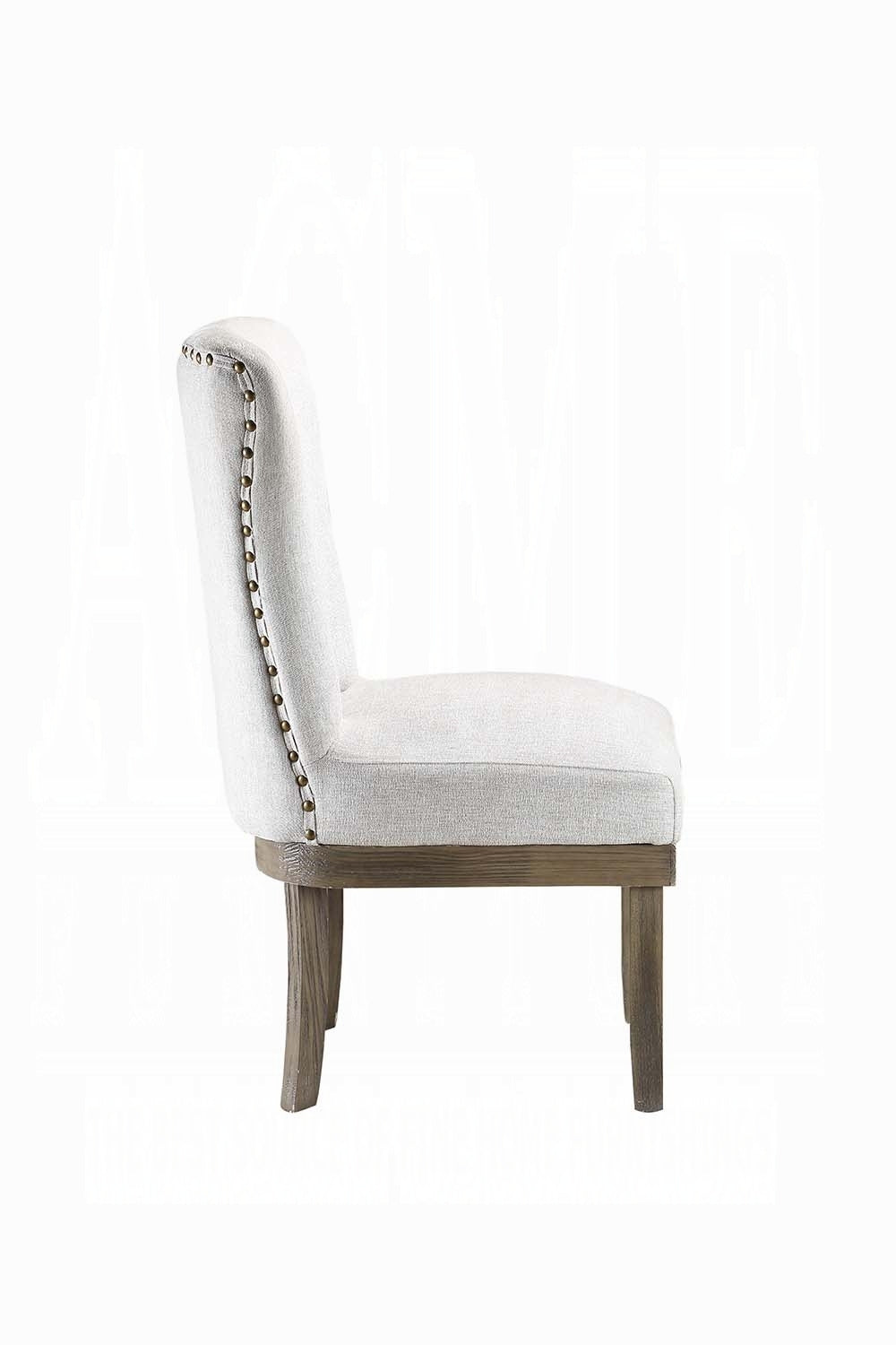 Grey And Salvage Grey Wingback Side Chairs With Trim Set Of 2 Solid Grey Dining Room Foam Rectangular Wingback Chair Rubberwood Solid Back Set Of 2 Linen