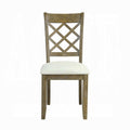 Beige And Rustic Oak Lattice Back Side Chairs Set Of 2 Wood Solid Beige Brown Dining Room Foam Rectangular Farmhouse Side Chair Cross Back Set Of 2 Wood
