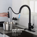 Touch Kitchen Faucet With Pull Down Sprayer Matte Black Kitchen Stainless Steel