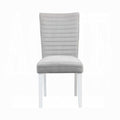 Grey And White Tufted Back Side Chairs Set Of 2 Solid Grey White Dining Room Foam Rectangular Glam Side Chair Solid Back Set Of 2 Velvet