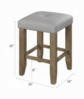 Grey And Oak Counter Height Stools Set Of 2 Cushion Solid Grey Brown Dining Room Foam Rectangular Transitional Bar Stools Set Of 2 Wood
