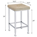 Beige And Chrome Padded Seat Counter Height Stools Set Of 2 Beige Dining Room Square Bar Stools Set Of 2 Velvet