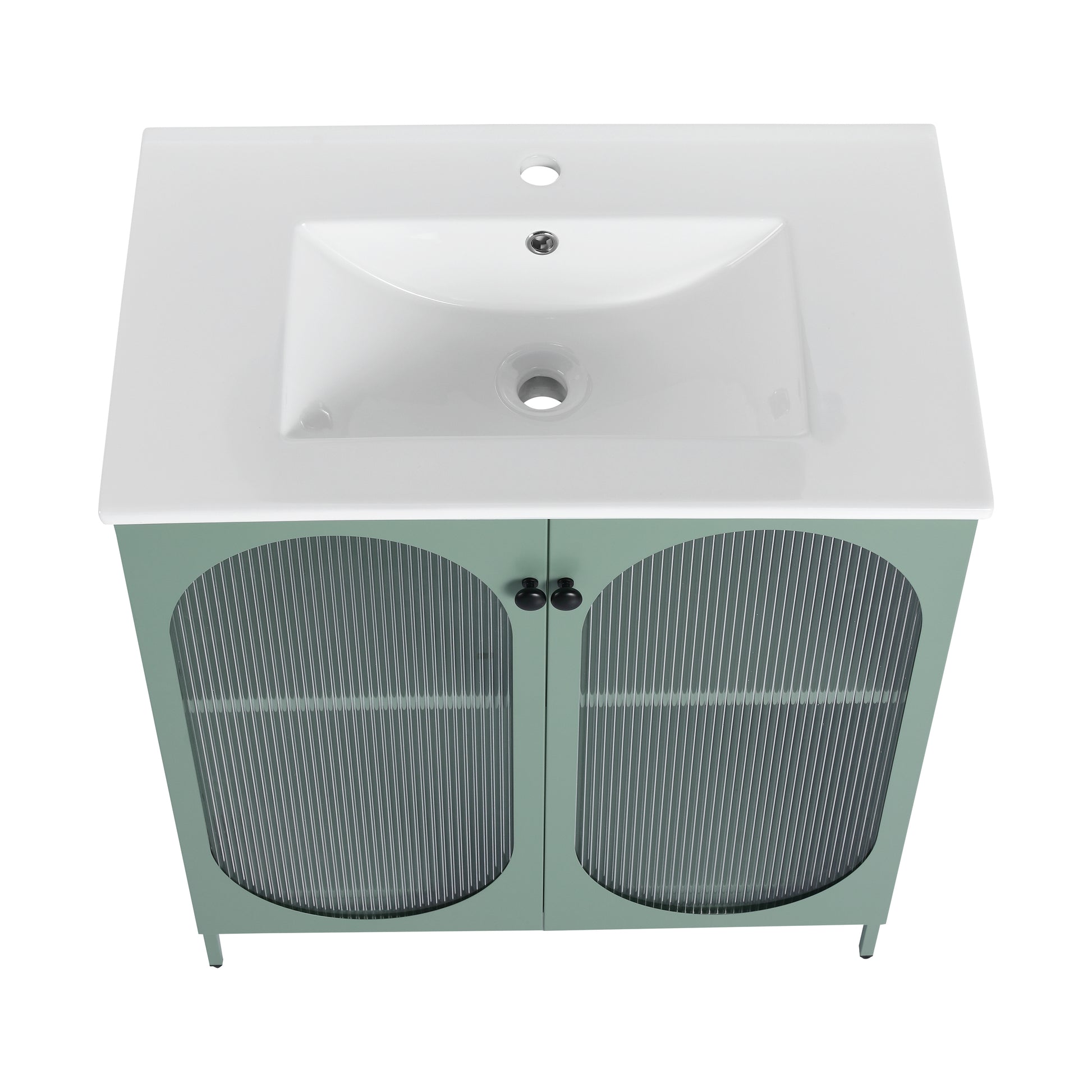 30 Inch Freestanding Bathroom Vanity With Ceramic Sink Mint Green 2 Bathroom Freestanding Modern Steel