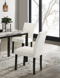 White Color Wool Fabric Chairs Faux Marble Top Table 5Pc Dining Set Kitchen Dinette Cushions Upholstered 4X Chairs Dining Room Upholstered Chair Wood White Solid Back Seats 4 Wood Dining Room Contemporary,Modern,Transitional 4 Leg Rectangular Mdf Dining