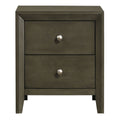 Grey 2 Drawer Nightstand Grey Gray 2 Drawers Bedroom Rectangle Contemporary Rubberwood Drawers Wood