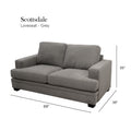 Scottsdale Grey Loveseat Grey Wood Polyester Blend