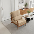 Modern Teddy Fabric Accent Chair,Oak Wood Frame Armchair For Living Room Ancient Oak Wood Cushion Back Oak Teddy