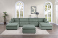 Contemporary Living Room Furniture Ottoman Sage Color Corduroy 1Pc Soft Cushion Ottoman Wood Legs Sage Primary Living Space Solid Contemporary,Modern Square Corduroy
