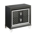Metallic Grey 2 Drawer Nightstand Grey Gray 2 Drawers Bedroom Rectangle Modern Rubberwood Felt Lined Drawers Wood
