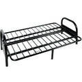 Black Adjustable Futon Frame Black Metal Primary Living Space Tight Back Contemporary Metal 3 Seat