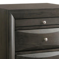 Grey Oak Nightstand With 2 Drawers Oak 2 Drawers Bedroom Rectangle Modern Rubberwood Drawers Oak Wood