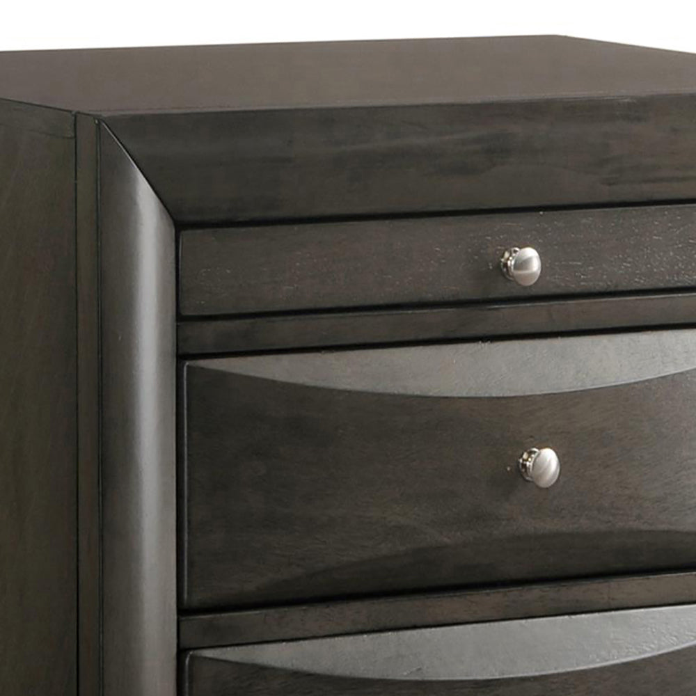 Grey Oak Nightstand With 2 Drawers Oak 2 Drawers Bedroom Rectangle Modern Rubberwood Drawers Oak Wood