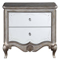 Antique Champagne 2 Drawer Nightstand Champagne 2 Drawers Bedroom Rectangle Modern Poplar Felt Lined Drawers Antique Wood