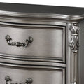 Antique Platinum 2 Drawer Nightstand Antique Gray Gray 2 Drawers Bedroom Rectangle Traditional Felt Lined Drawers Antique Wood
