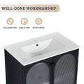 30 Inch Freestanding Bathroom Vanity With Ceramic Sink Black 2 Bathroom Freestanding Modern Steel