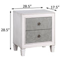 Rustic Grey And Weathered White 2 Drawer Nightstand White Gray 2 Drawers Bedroom Rectangle Modern,Rustic Poplar Felt Lined Drawers White Wood